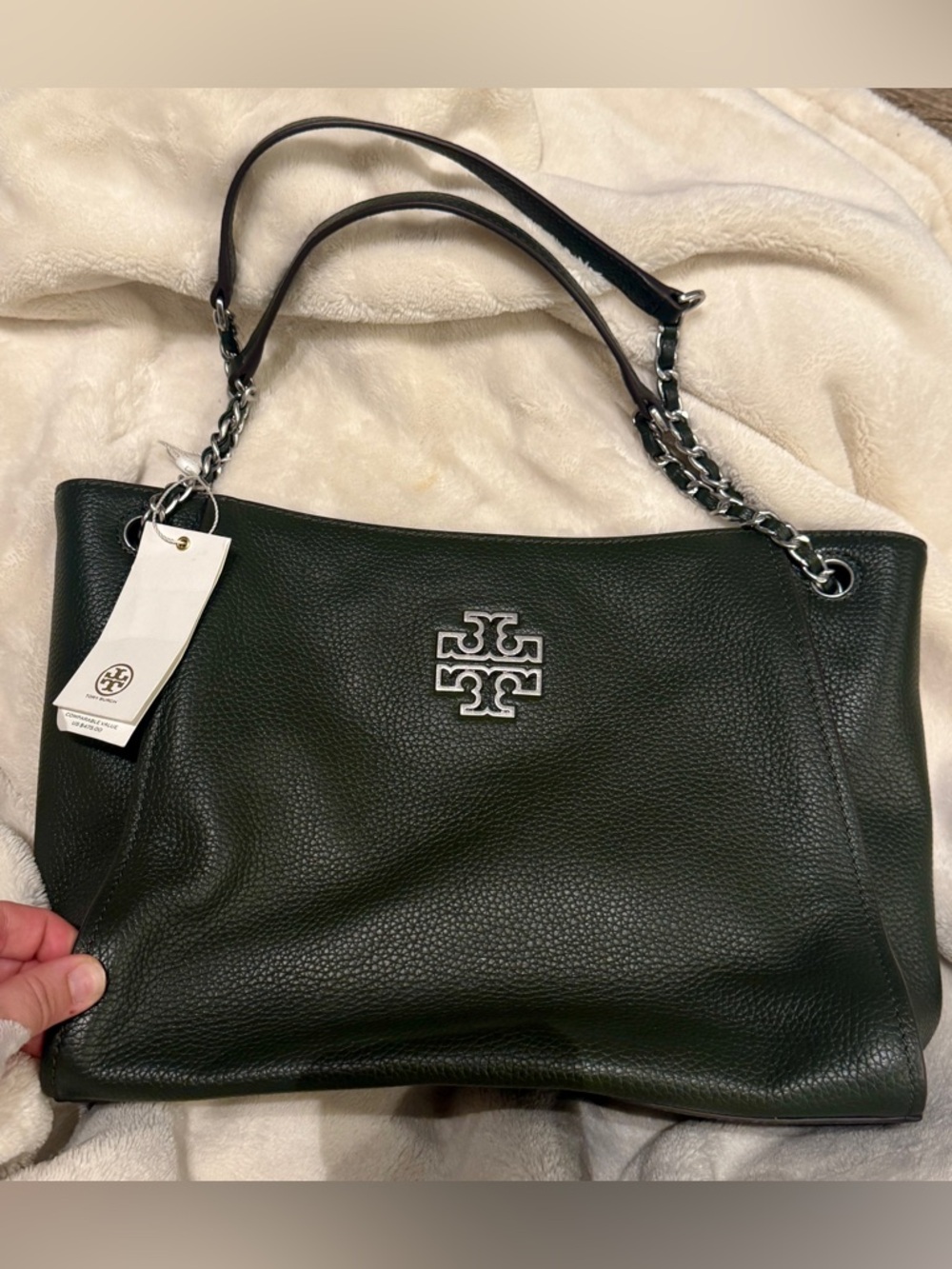 TORY BURCH ✨ Forest Green Leather Purse Shoulder Bag
